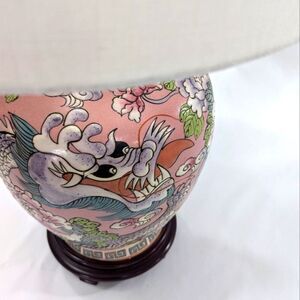 Vintage Chinese Moriage Hand Painted Lamp Base